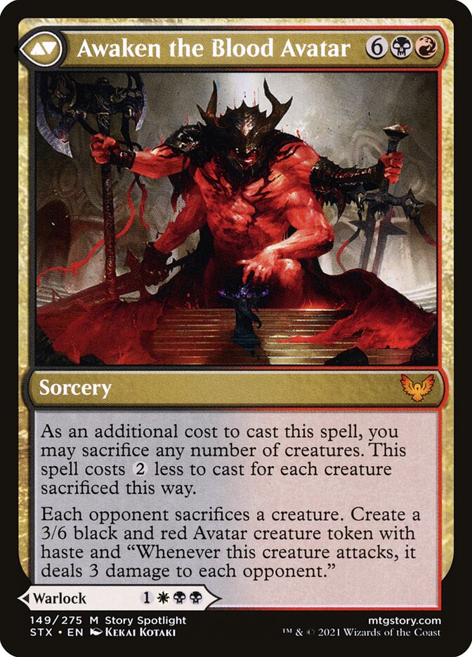 Back face of Awaken the Blood Avatar