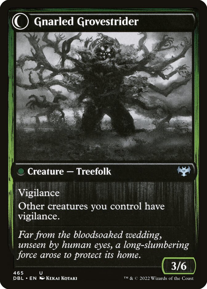 Back face of Gnarled Grovestrider