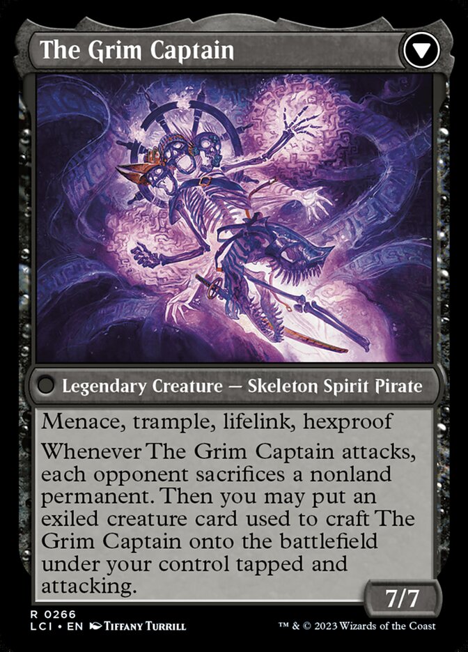 Back face of The Grim Captain