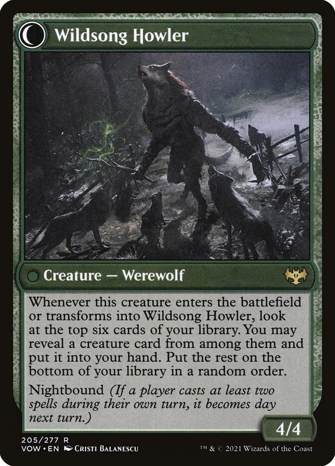 Back face of Wildsong Howler