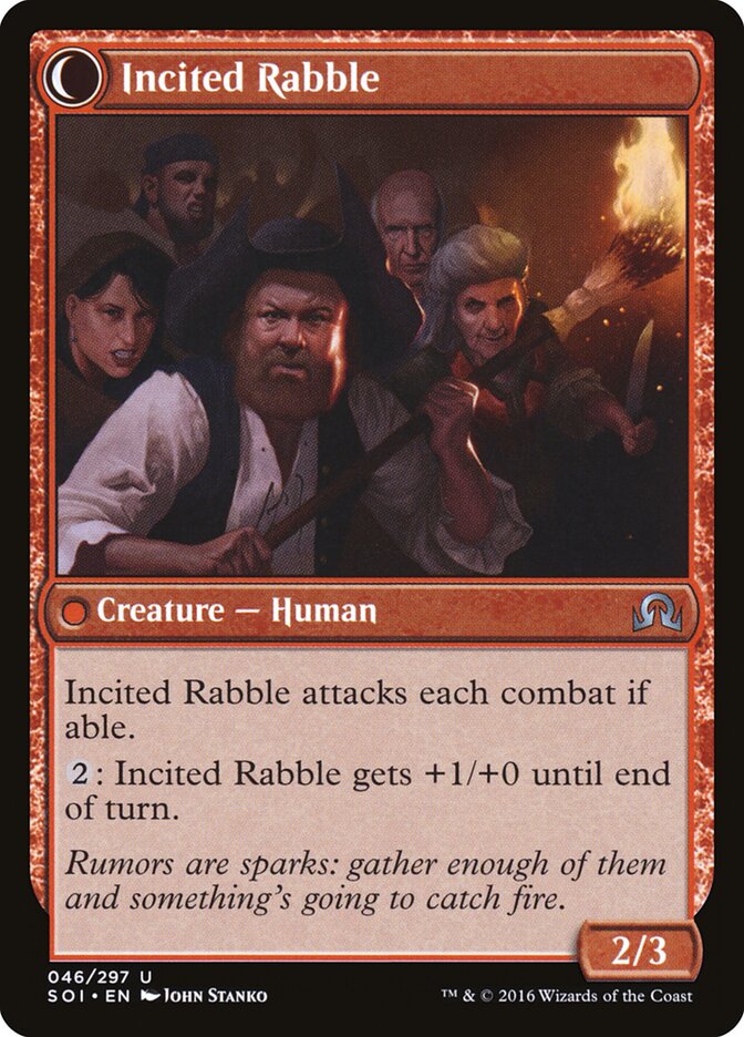 Back face of Incited Rabble