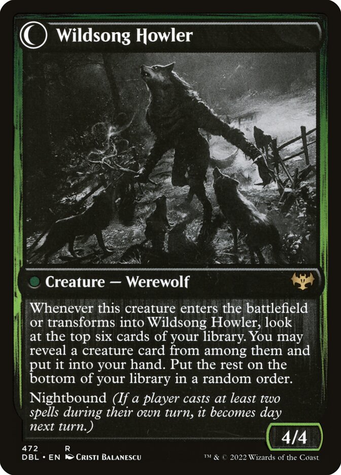 Back face of Wildsong Howler