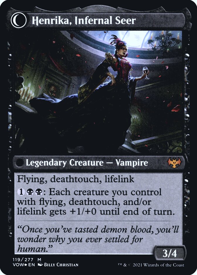 Back face of Henrika, Infernal Seer