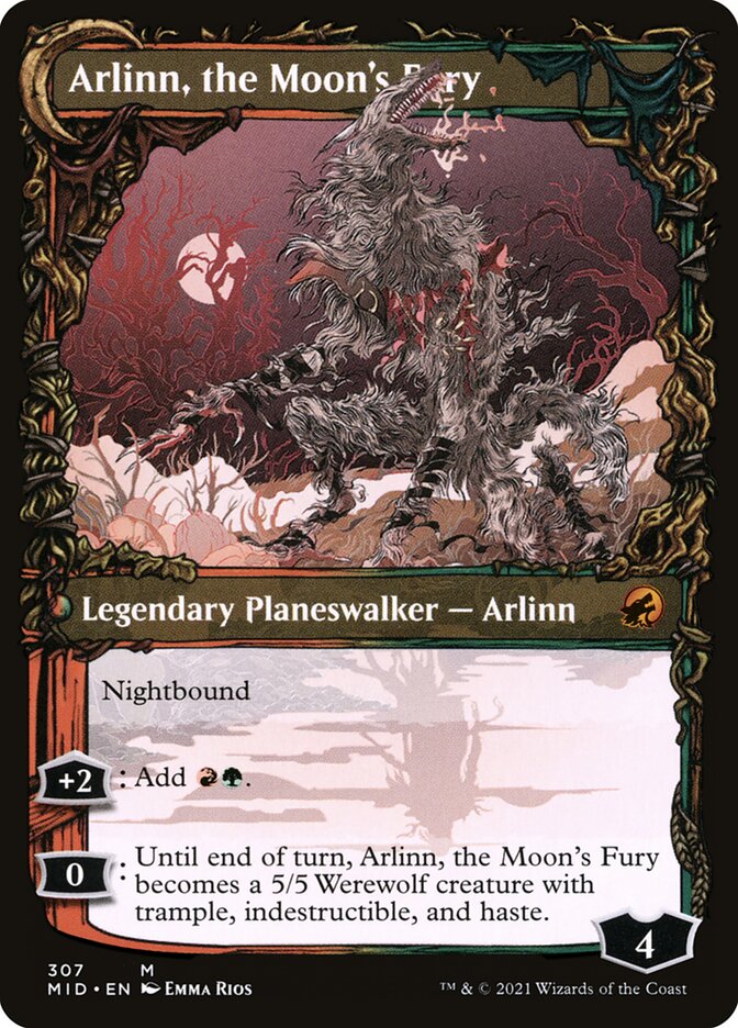 Back face of Arlinn, the Moon's Fury