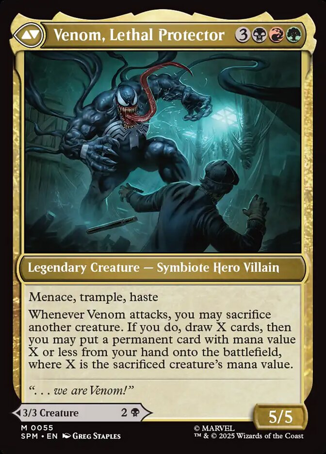 Back face of Venom, Lethal Protector