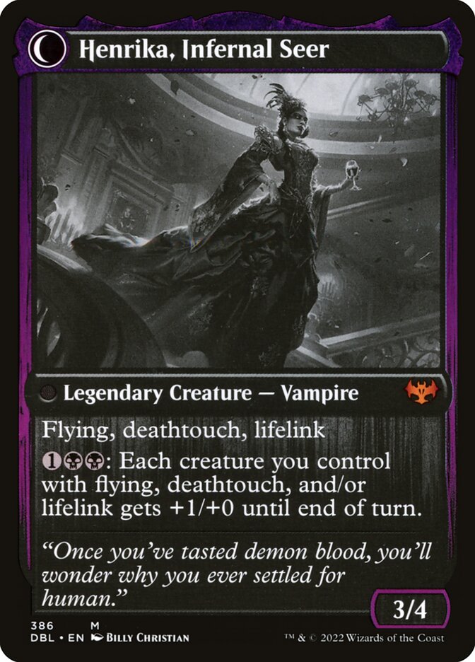 Back face of Henrika, Infernal Seer