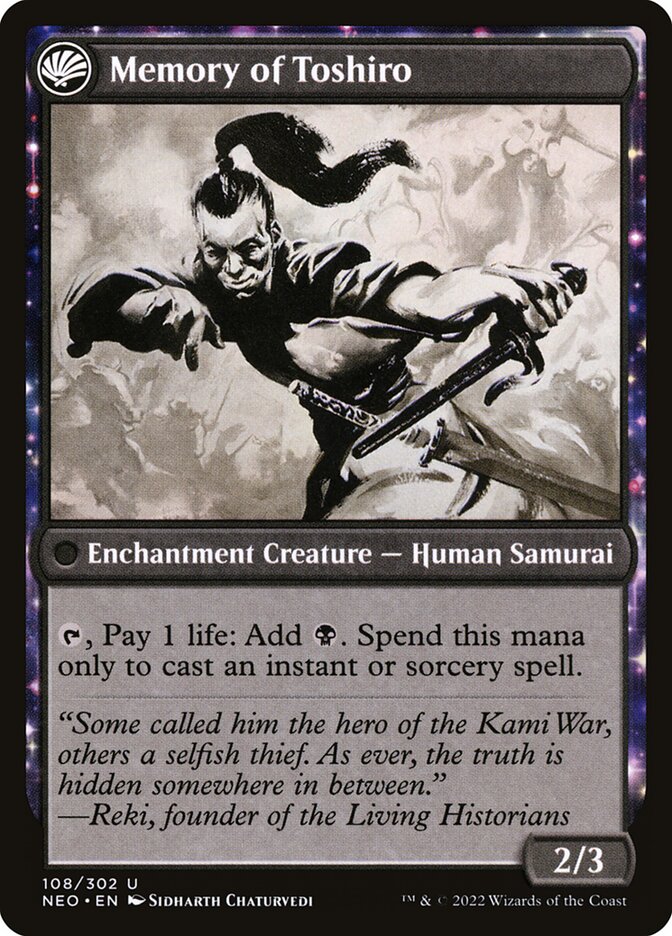 Back face of Memory of Toshiro