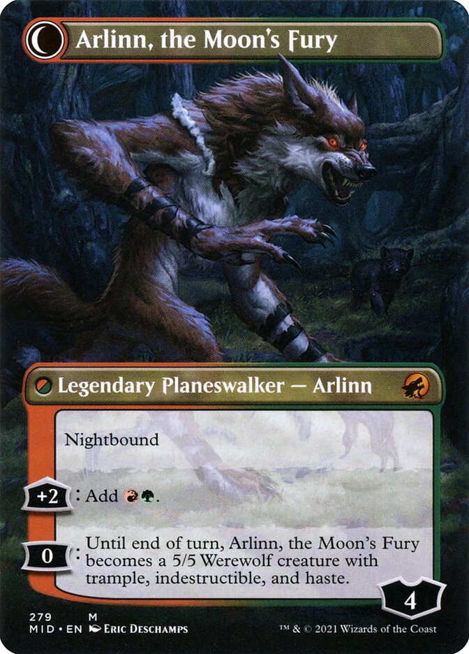 Back face of Arlinn, the Moon's Fury