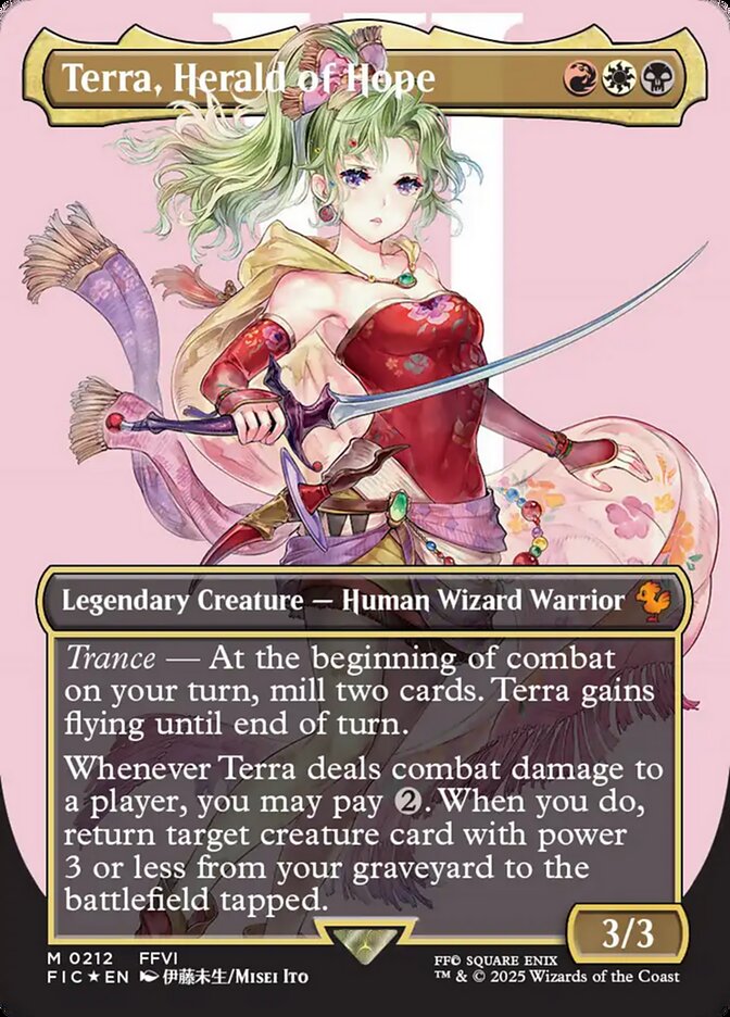 Terra, Herald of Hope (Borderless) (Surge Foil) (Commander: FINAL FANTASY) Near Mint Foil