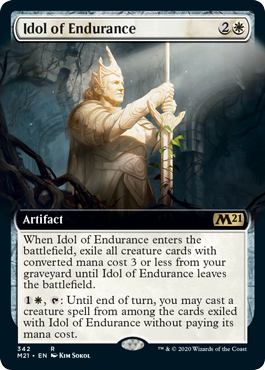 Idol of Endurance (Extended Art) (Magic 2021 Core Set) Light Play