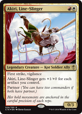 Akiri, Line-Slinger (Commander 2016 Edition) Light Play Foil