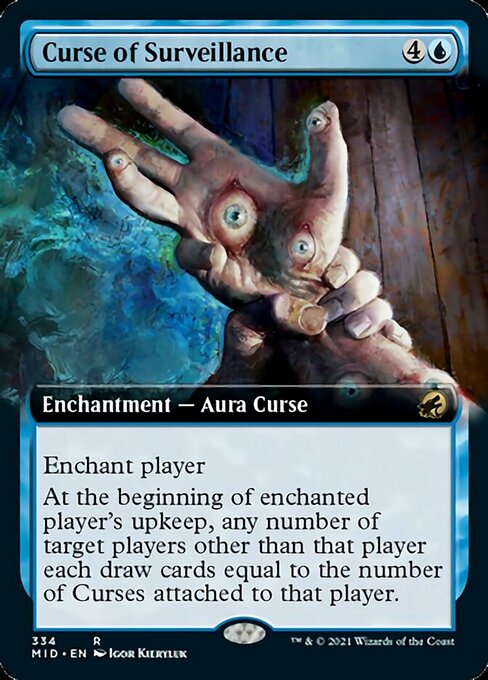 Curse of Surveillance (Extended Art) (Innistrad: Midnight Hunt) Light Play Foil