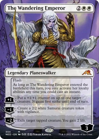 The Wandering Emperor (Borderless) (Kamigawa: Neon Dynasty) Near Mint Foil
