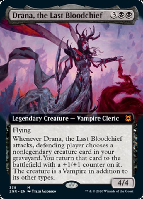 Drana, the Last Bloodchief (Extended Art) (Zendikar Rising) Near Mint Foil