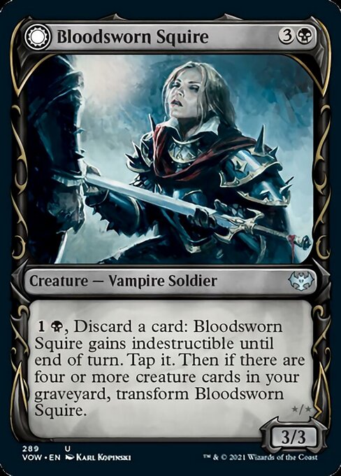 Bloodsworn Squire / Bloodsworn Knight (Showcase) (Innistrad: Crimson Vow) Near Mint Foil