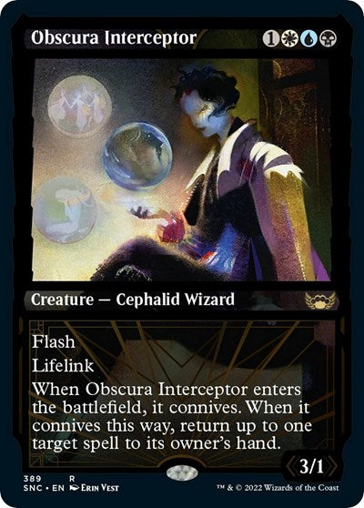 Obscura Interceptor (Gilded Foil) (Streets of New Capenna) Near Mint Foil
