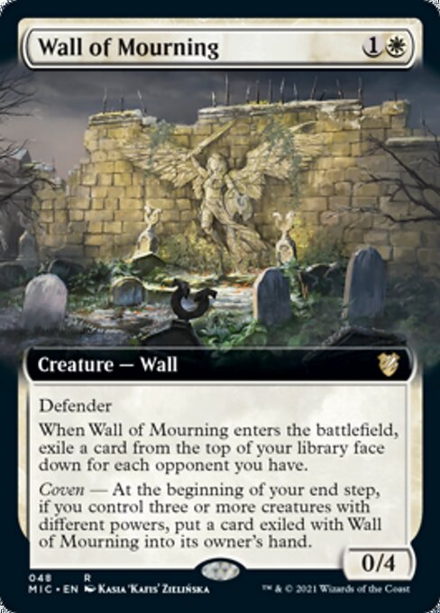 Wall of Mourning (Extended Art) (Commander 2021 Midnight Hunt) Near Mint
