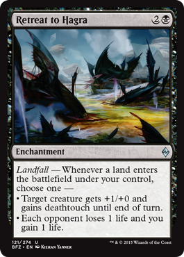 Retreat to Hagra (Battle for Zendikar) Light Play