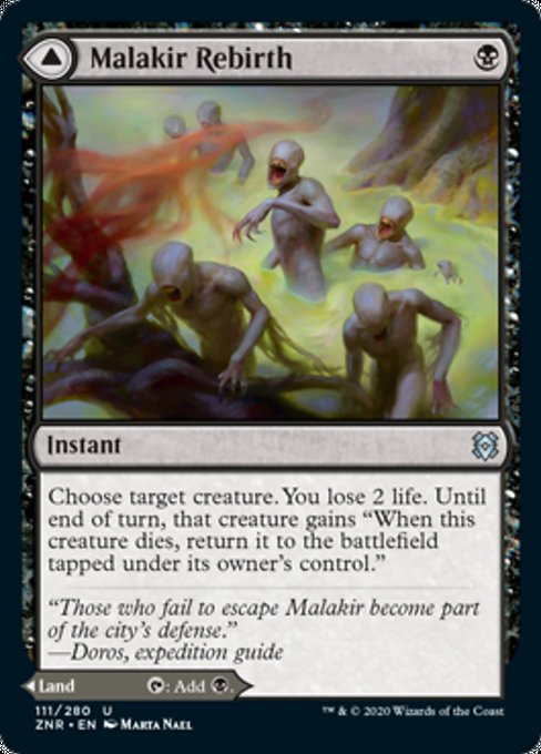 Malakir Rebirth / Malakir Mire (Zendikar Rising) Light Play Foil