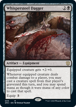 Whispersteel Dagger (Commander 2020 Zendikar Rising) Light Play