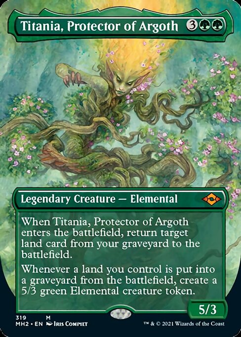 Titania, Protector of Argoth (Borderless) (Modern Horizons 2) Near Mint Foil