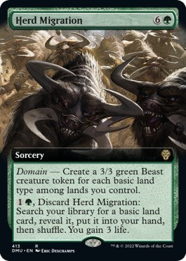 Herd Migration (Extended Art) (Dominaria United) Near Mint Foil