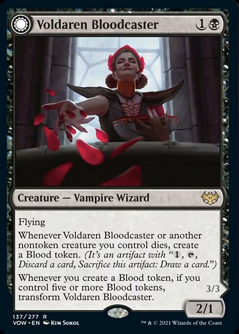 Voldaren Bloodcaster / Bloodbat Summoner (Innistrad: Crimson Vow) Light Play
