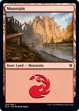 Mountain (265) (Throne of Eldraine) Light Play Foil