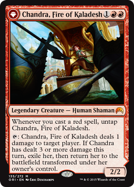 Chandra, Fire of Kaladesh (Chandra, Roaring Flame) (Magic Origins) Medium Play