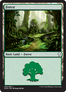 Forest (266) (Dominaria) Light Play Foil
