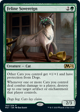 Feline Sovereign (Magic 2021 Core Set) Damaged / Poor