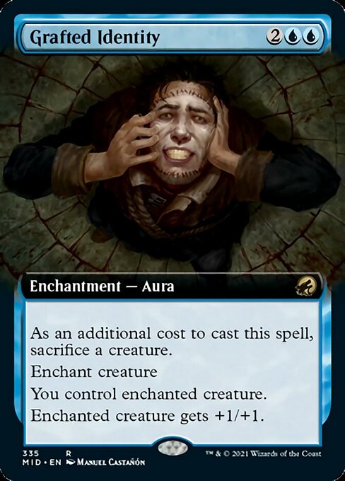 Grafted Identity (Extended Art) (Innistrad: Midnight Hunt) Light Play