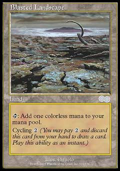 Blasted Landscape (Urza's Saga) Light Play