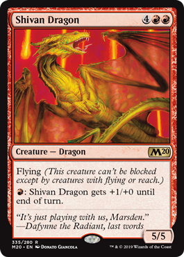 Shivan Dragon (Magic 2020 Core Set) Light Play