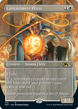 Alt Art Containment Priest (Borderless) (Magic 2021 Core Set) Near Mint Foil