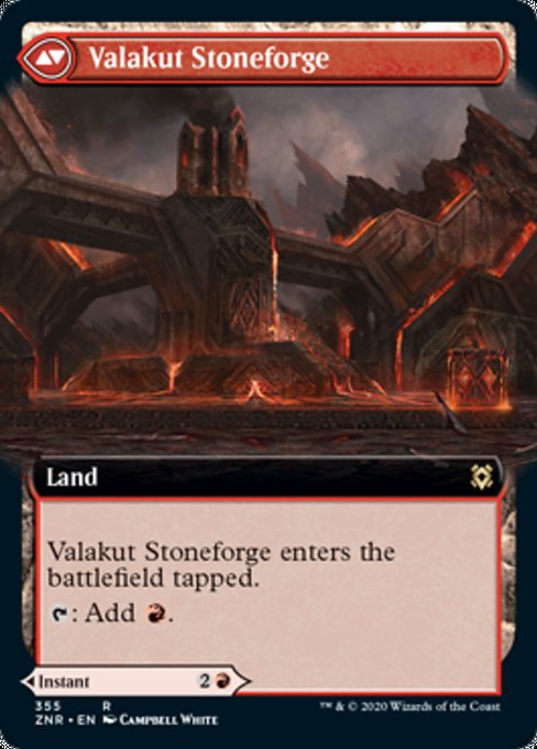 Valakut Awakening / Valakut Stoneforge (Extended Art) (Zendikar Rising) Medium Play Foil