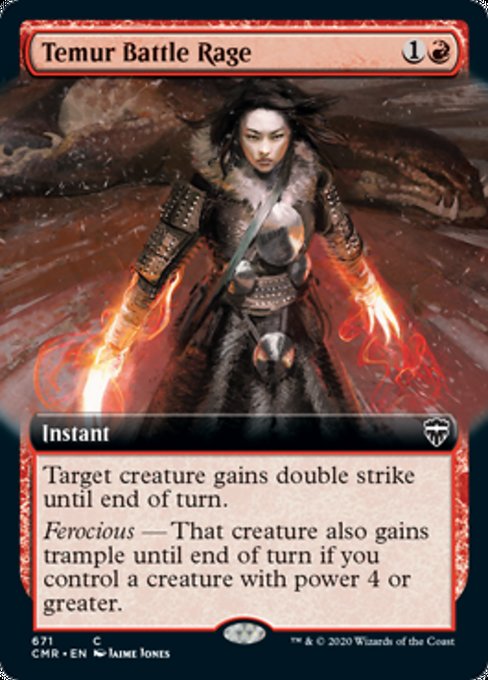 Temur Battle Rage (Extended Art) (Commander Legends) Light Play