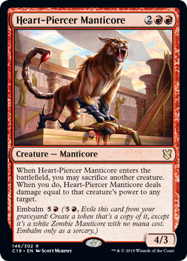Heart-Piercer Manticore (Commander 2019) Light Play