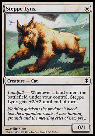 Steppe Lynx (Zendikar) Light Play Foil