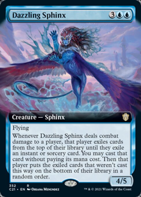 Dazzling Sphinx (Extended Art) (Commander 2021 Strixhaven) Light Play