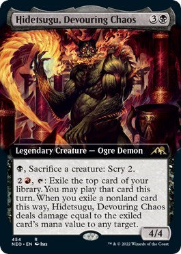 Hidetsugu, Devouring Chaos (Extended Art) (Kamigawa: Neon Dynasty) Near Mint Foil