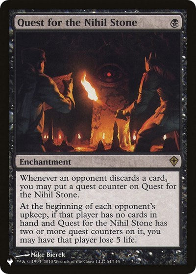 Quest for the Nihil Stone (The List) Near Mint