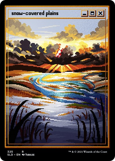 Snow-Covered Plains (PixelSnowLands.jpg) (Foil Etched) (Secret Lair) Near Mint Foil