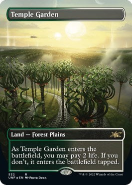 Temple Garden (Borderless) (Galaxy Foil) (Unfinity) Near Mint Foil