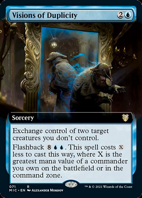 Visions of Duplicity (Extended Art) (Commander 2021 Midnight Hunt) Light Play