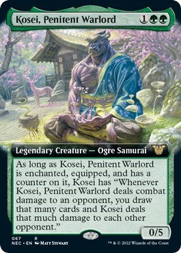 Kosei, Penitent Warlord (Extended Art) (Commander: Kamigawa: Neon Dynasty) Light Play
