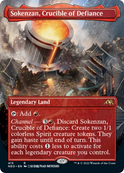 Sokenzan, Crucible of Defiance (Borderless) (Kamigawa: Neon Dynasty) Damaged / Poor