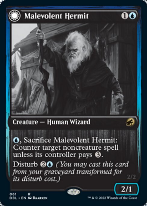 Malevolent Hermit / Benevolent Geist (Innistrad: Double Feature) Near Mint