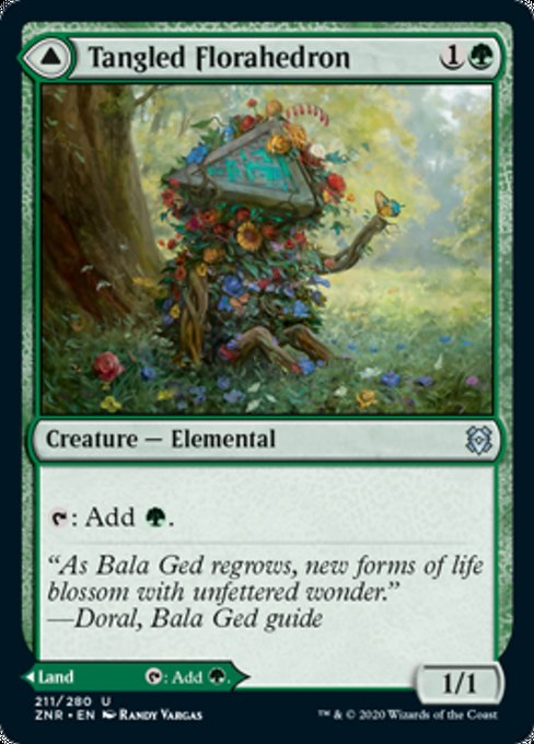 Tangled Florahedron / Tangled Vale (Zendikar Rising) Medium Play Foil