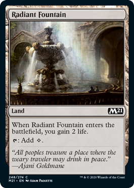 Radiant Fountain (Magic 2021 Core Set) Medium Play